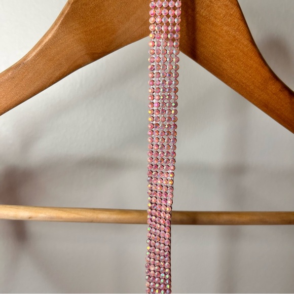 Custom Made Halter Dress With Pink Shimmering Rhinestones - Size 2 - Picture 11 of 16